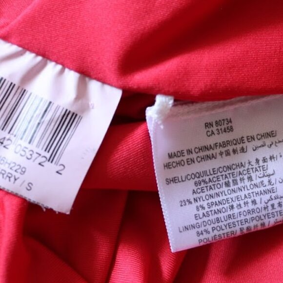 BCBG MaxAzria Draped Bubble Hem Mini Dress Style ACJ6H229 - Red, Size S - Picture 13 of 16